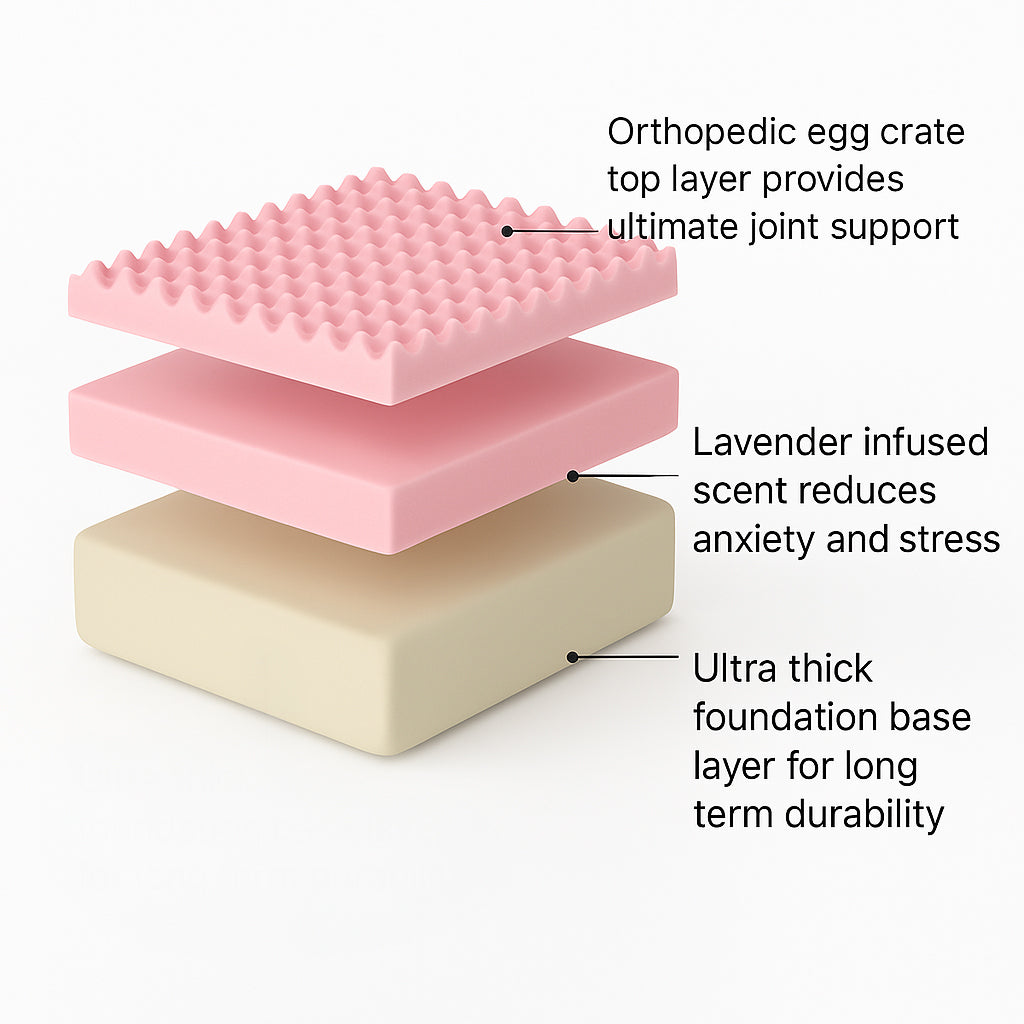 Premium Orthopedic Memory Foam Dog Bed - Beige (Small)